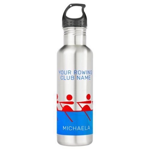 Personalized Rowing Club 4 Crew Stainless Steel Water Bottle