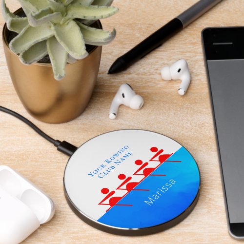 Personalized Rowing Club Crew  Wireless Charger