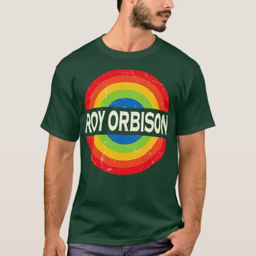 Personalized Roy Name Retro Rainbow Circle Distres T_Shirt