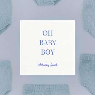 Personalized Royal Blue Baby Boy Shower Napkins