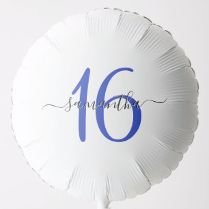 Personalized Royal Blue Sweet 16 Balloon
