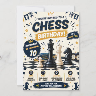 Personalized Royal Chess Birthday Invitation