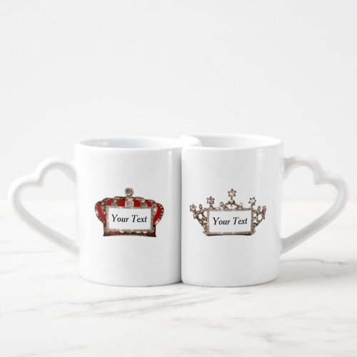 âœPersonalized Royal CrownsââœKing _Queenâ Coffee Mug Set