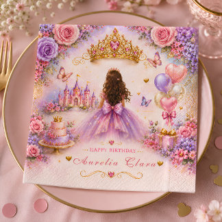 Personalized Royal Garden Princess Birthday Napkins