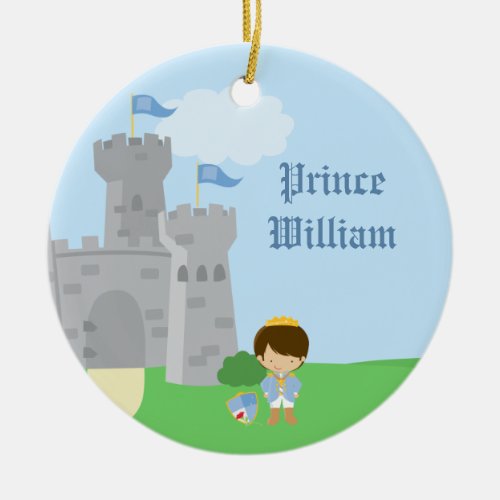 Personalized royal prince charming boys ornament