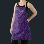 Personalized Royal Purple Gold Abstract Floral Apron<br><div class="desc">You can personalize the name on this royal purple and gold abstract floral pattern apron. Girly,  feminine design for women and girls.</div>