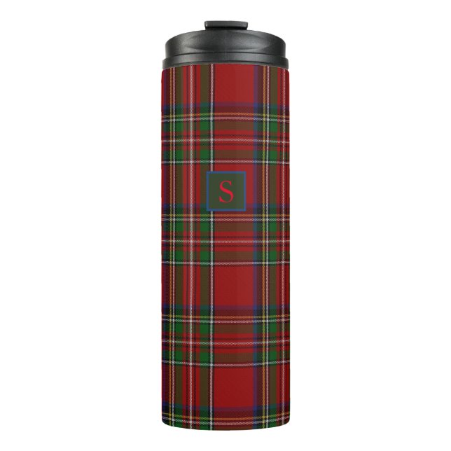 Personalized Royal Stewart Tartan Gifts Him Men Thermal Tumbler (Front)