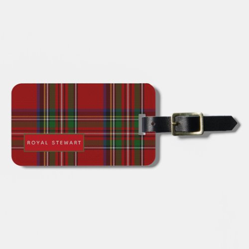 Personalized Royal STEWART Tartan Mens Luggage Tag