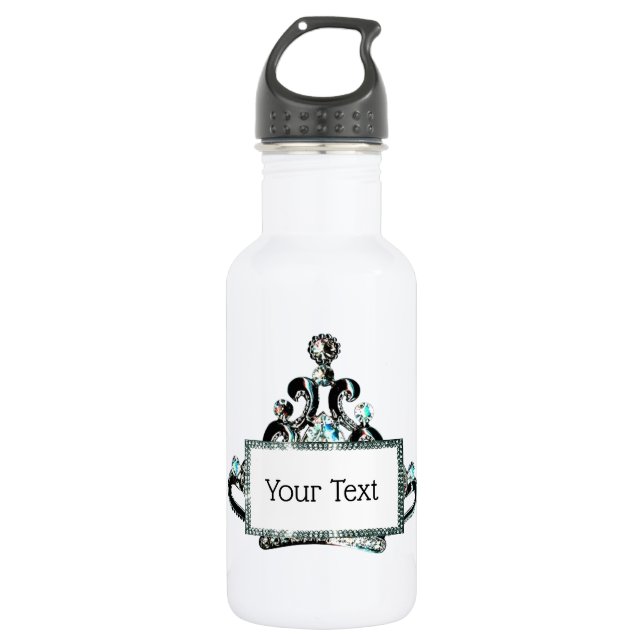 Personalized “Royal Tiara” Stainless Steel Water Bottle (Front)