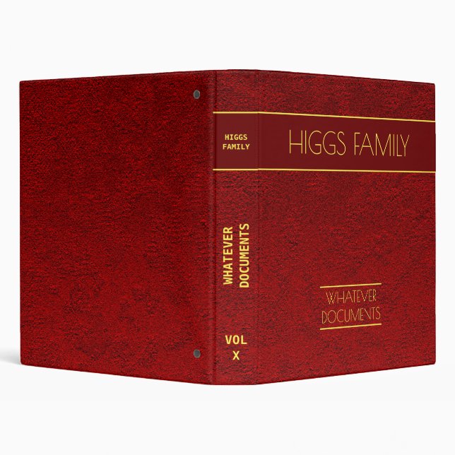 Personalized Royal Velvet Family Documents 3 Ring Binder (Background)