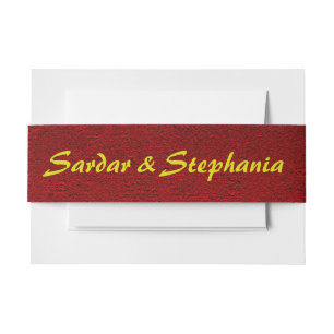 Personalized Royal Velvet Texture Invitation Belly Band