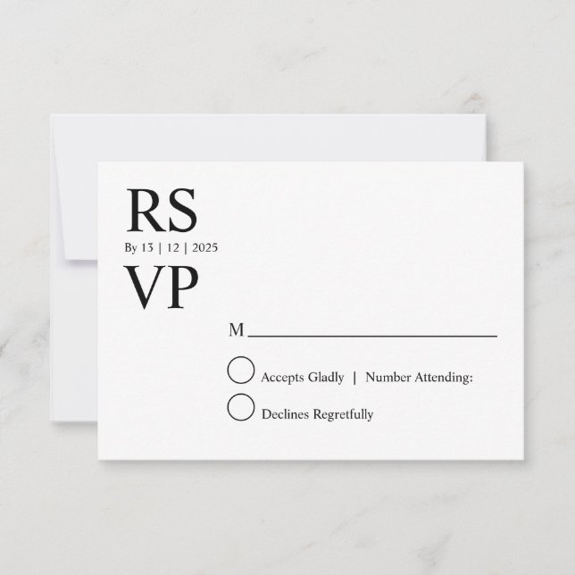 Personalized rsvp card (Front)