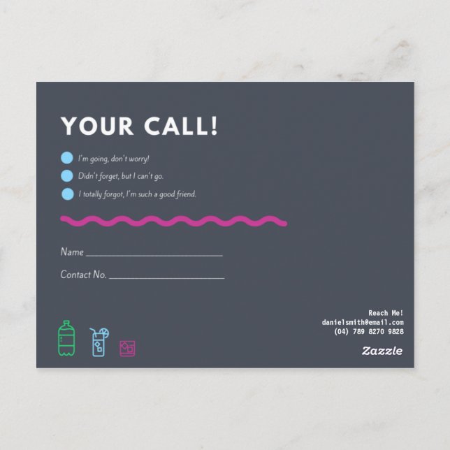 Personalized - RSVP Postcard (Back)