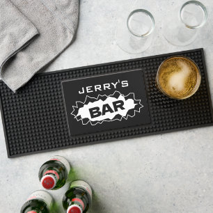 Personalized rubber bar mat with custom name