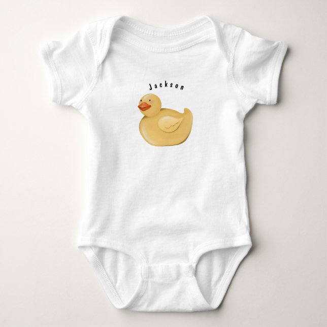 Personalized Rubber Duck Baby Bodysuit (Front)