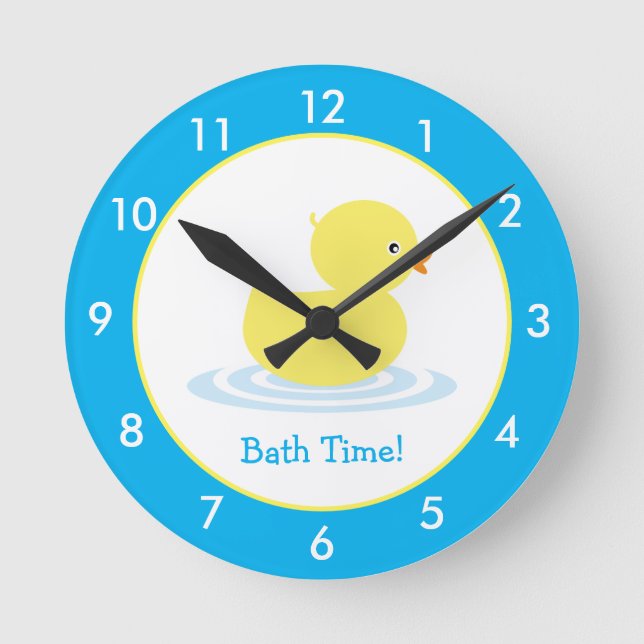 Personalized Rubber Duck Bathroom Custom Round Clo Round Clock (Front)