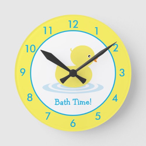 Personalized Rubber Duck Bathroom Custom Round Clock
