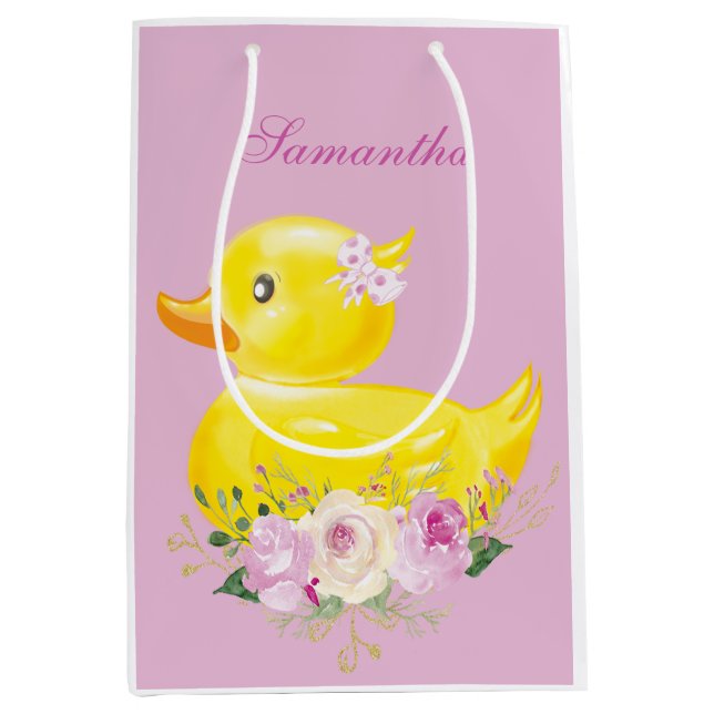 Personalized RUBBER DUCK GIRL Gift Bag (Front)