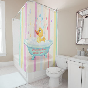 Personalized Rubber Duckie Kids Shower Curtain