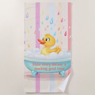 Personalized Rubber Duckie Kids Shower Curtain Beach Towel