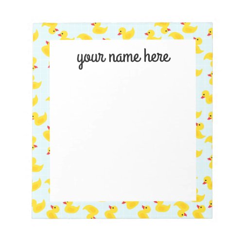 Personalized Rubber Ducky Notepad