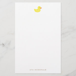 Personalized   Rubber Ducky Stationery