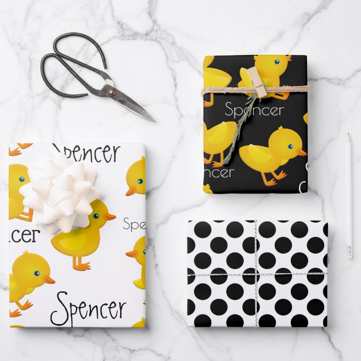 Personalized Rubber Ducky Wrapping Paper Sheets Zazzle