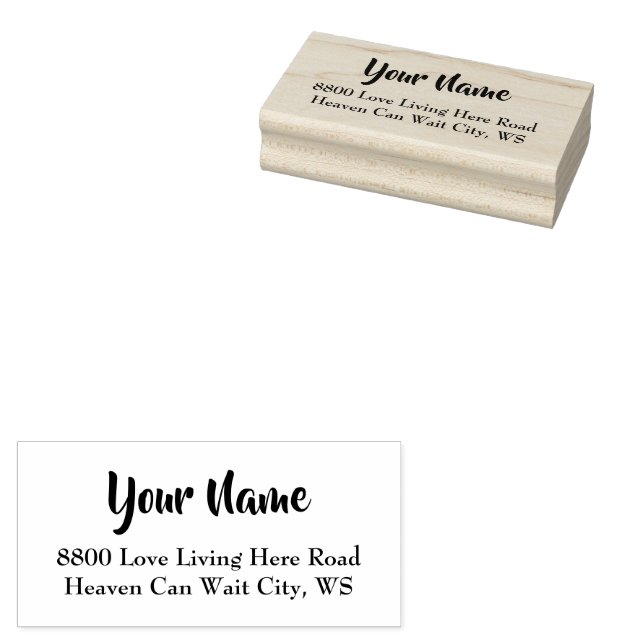 Personalized Rubber Name and Address Stamp (Stamped)