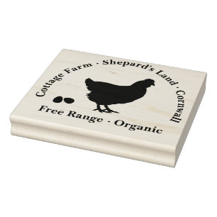 Personalized Rubber Stamp - Free Range Eggs