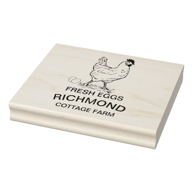 Personalized Rubber Stamp - Fresh Eggs (Stamp)