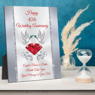 Ruby Anniversary, 40th Wedding Anniversary, Picture Frame, 10x10 8603