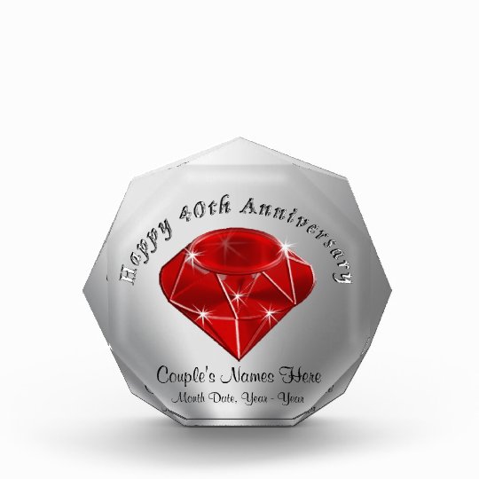 Personalized Ruby 40th Wedding Anniversary Gifts | Zazzle.com