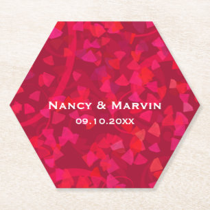 Personalized Ruby 40th Wedding Anniversary Party Paper Coaster