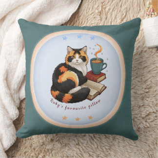 Personalized Ruby Cat Magical Cozy Reading Pillow