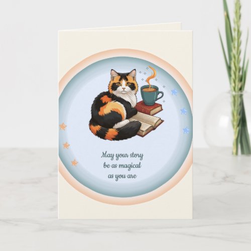 Personalized Ruby Cat Magical Folded Greeting Card