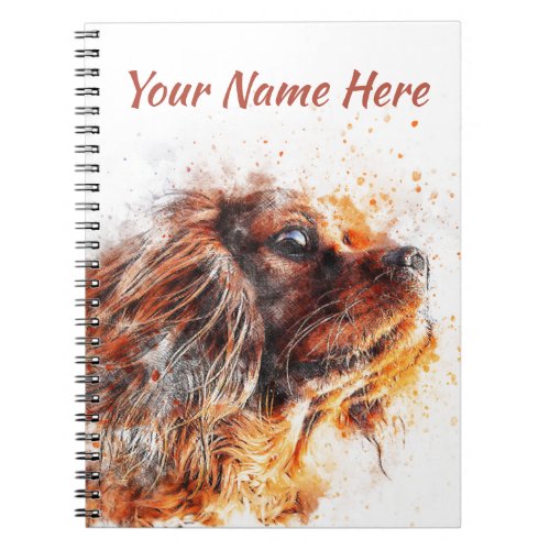 Personalized Ruby Cavalier King Charles Dog Notebook