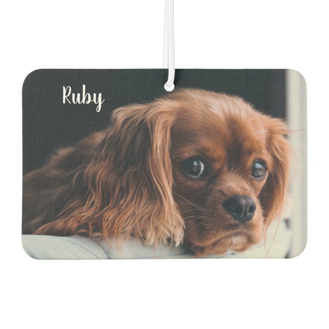 Personalized Ruby Cavalier King Charles Spaniel Air Freshener (Front)