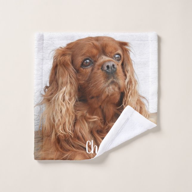 Personalized Ruby Cavalier King Charles Spaniel Wash Cloth (Wash Cloth)