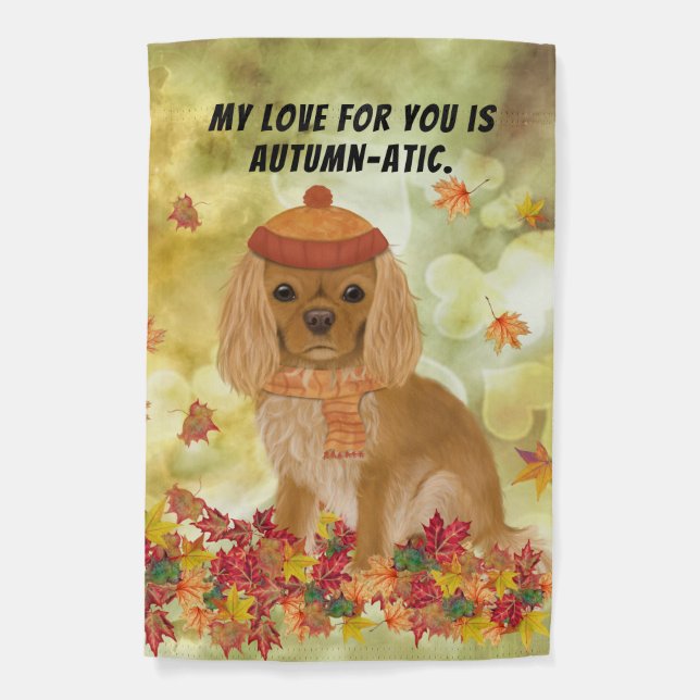 Personalized Ruby Cavalier Spaniel     Garden Flag (Front)