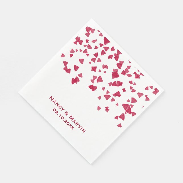 Personalized Ruby Confetti 40th Anniversary Party Napkins (Corner)