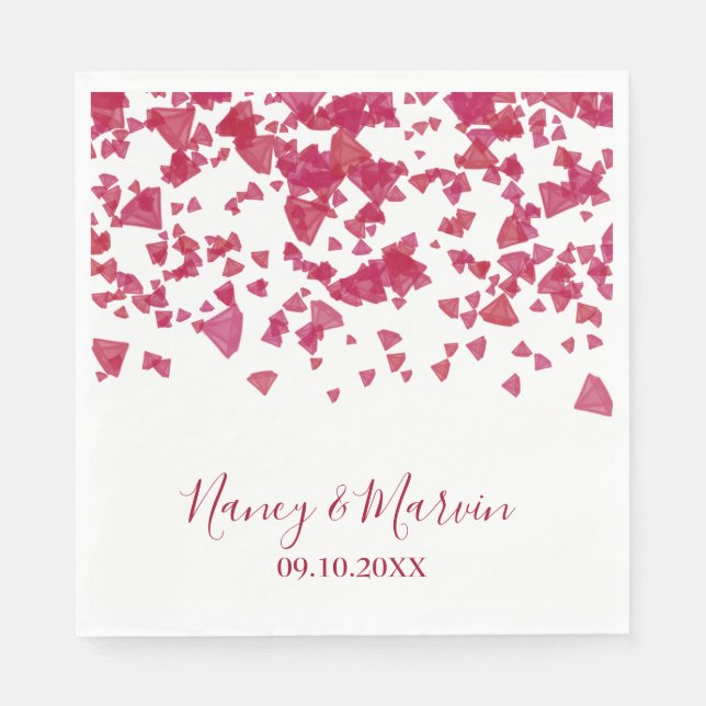 Personalized Ruby Confetti 40th Anniversary Party Napkins (Front)
