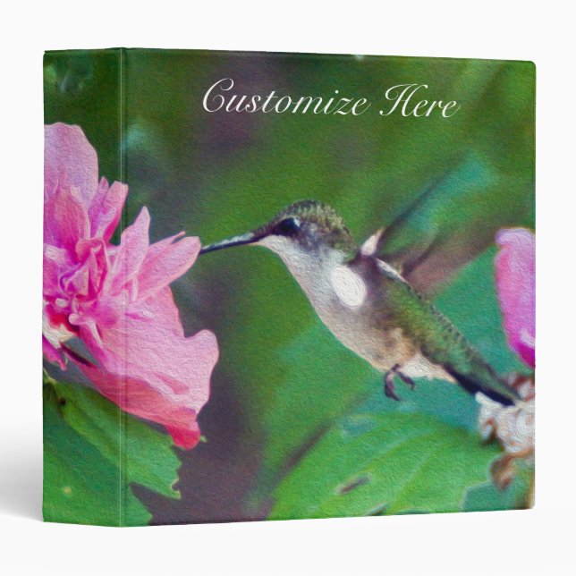 Personalized Ruby Throated Hummingbird Binder (Front/Spine)