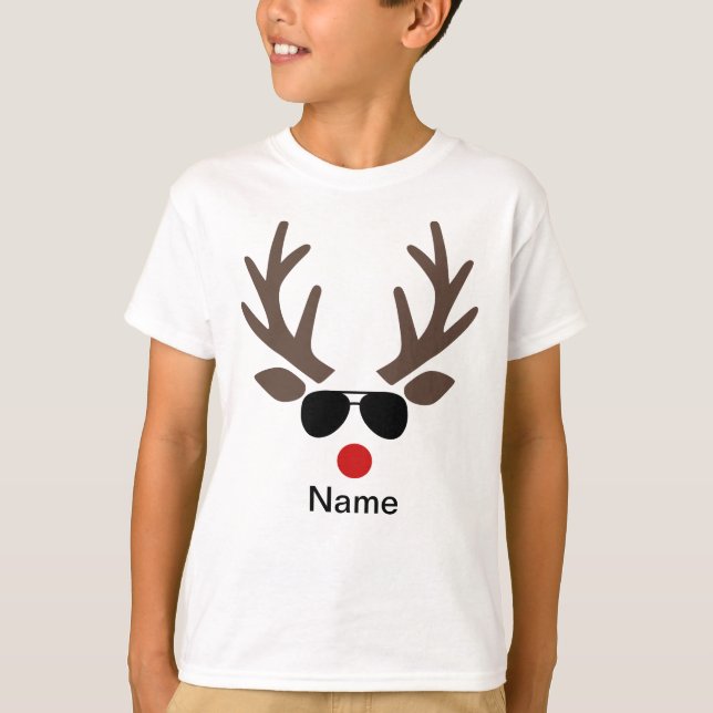 Personalized Rudolph Reindeer Christmas t-shirt (Front)