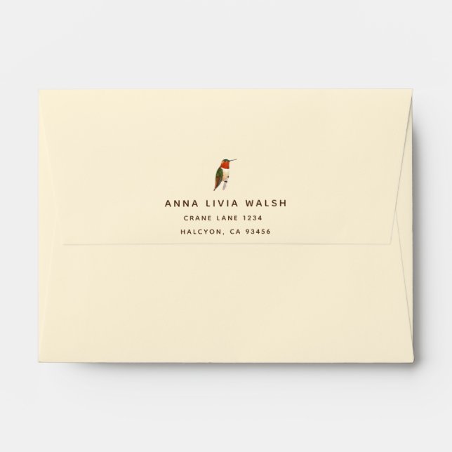 Personalized Rufous Hummingbird Envelope (Back (Top Flap))