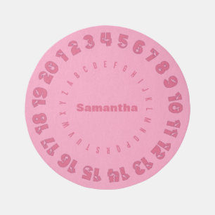 Personalized Rug with Alphabet Number Border