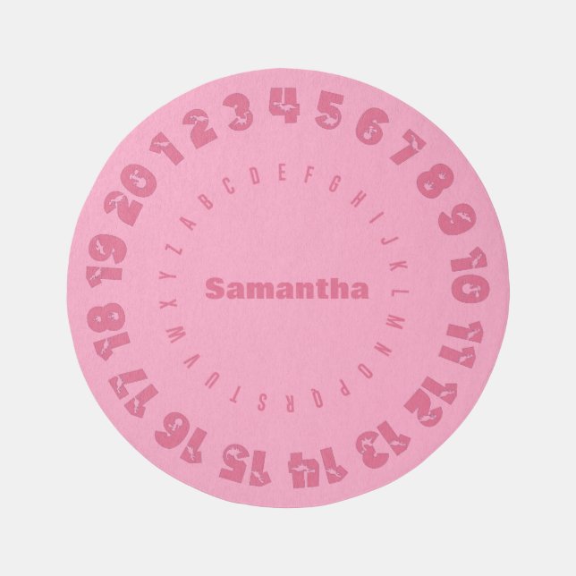 Personalized Rug with Alphabet Number Border (Front)