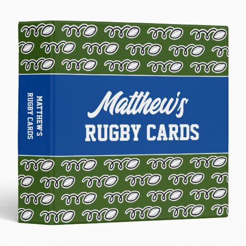 Personalized rugby card binder for collectors