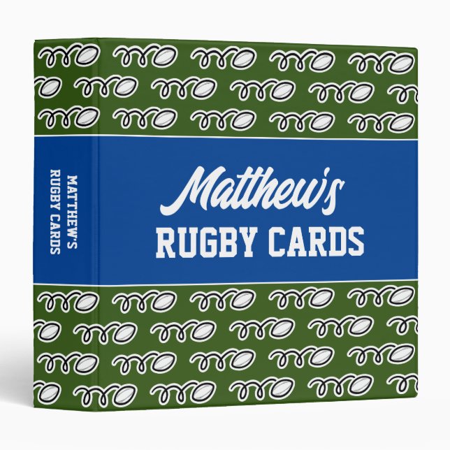 Personalized rugby card binder for collectors (Front/Spine)