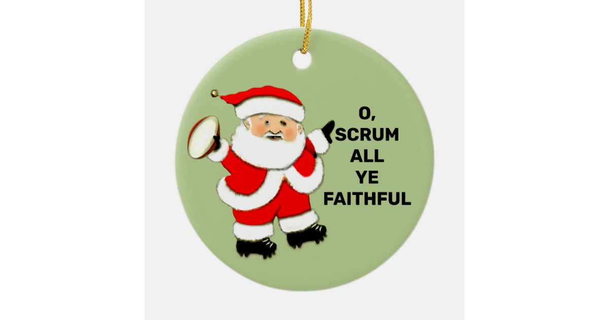 personalized rugby Christmas Ceramic Ornament Zazzle