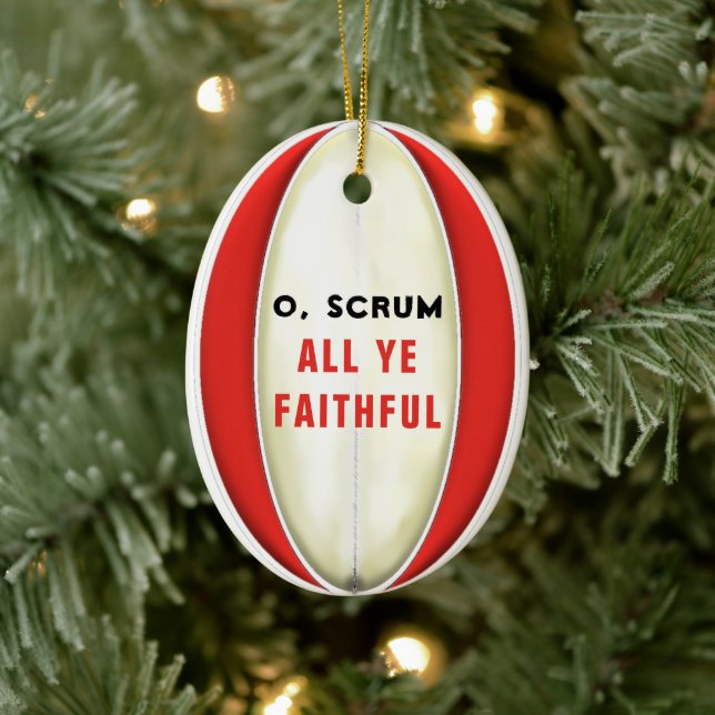 Personalized Rugby Collectible 2024 Ceramic Ornament (Tree)